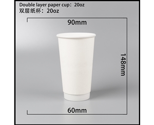合肥双层中空纸杯-20oz白杯